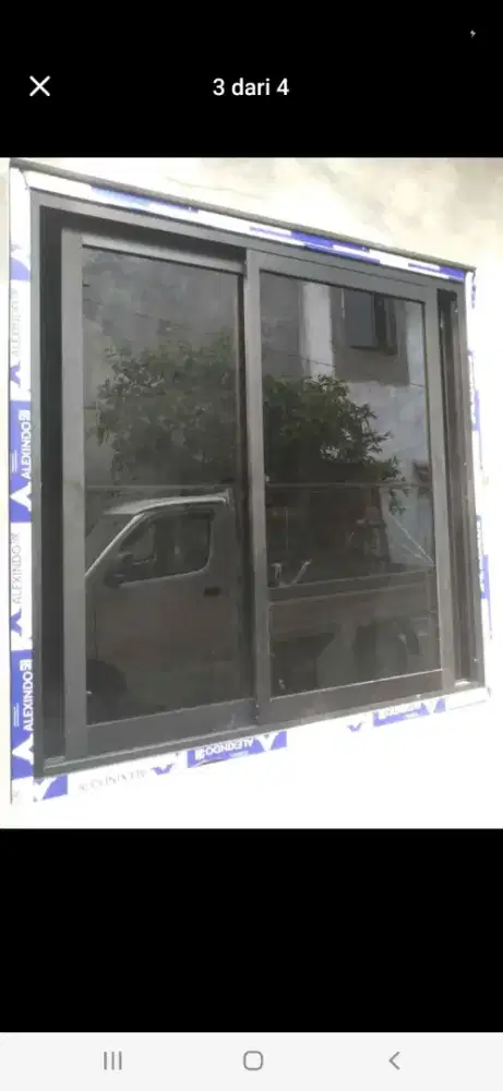 Jendela sliding alumunium T150cm L120cm hrg 1,8 jt / terpasang perunit