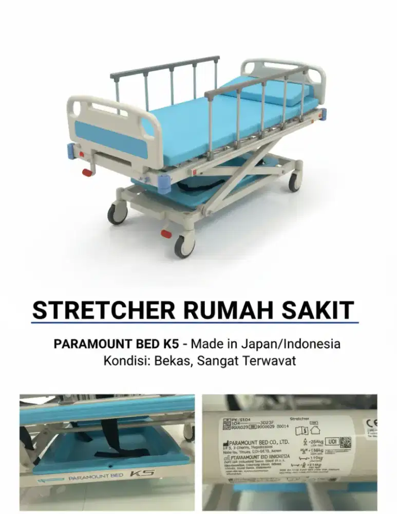 ​[DIJUAL]

Stretcher / Brankar Pasien Paramount Bed PK-5104 (Second)