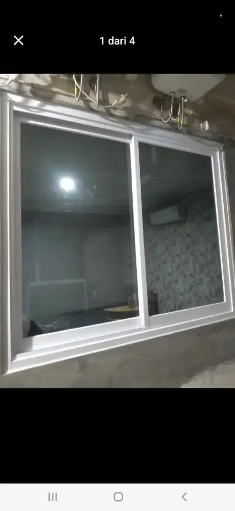 Kusen jendela aluminium geser T100cm L200cm hrg terpasang 2,3 jt /unit