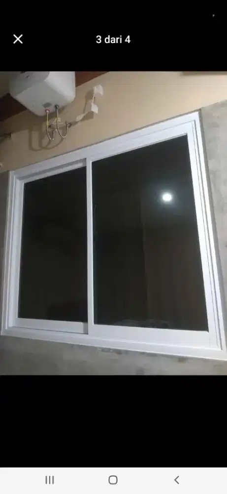 Jendela aluminium sliding T100cm L200cm harga terpasang 2,3 jt /unit