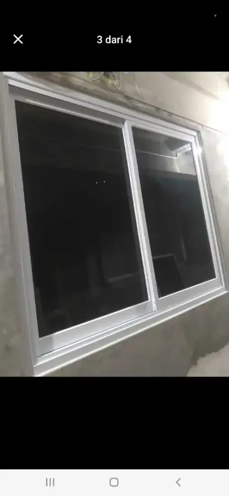 Jendela alumunium sliding T100cm L200cm harga terpasang 2,3 jt / unit