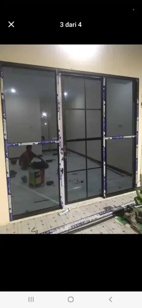 Partisi toko pintu sliding & kaca mati T210cm L250cm hrg terpsg 5,9 jt