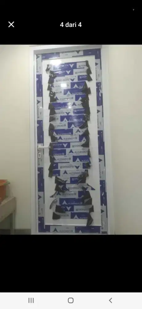 Pintu aluminium spandrel dobel swing T210cm L80cm hrg terpasang 2,3 jt