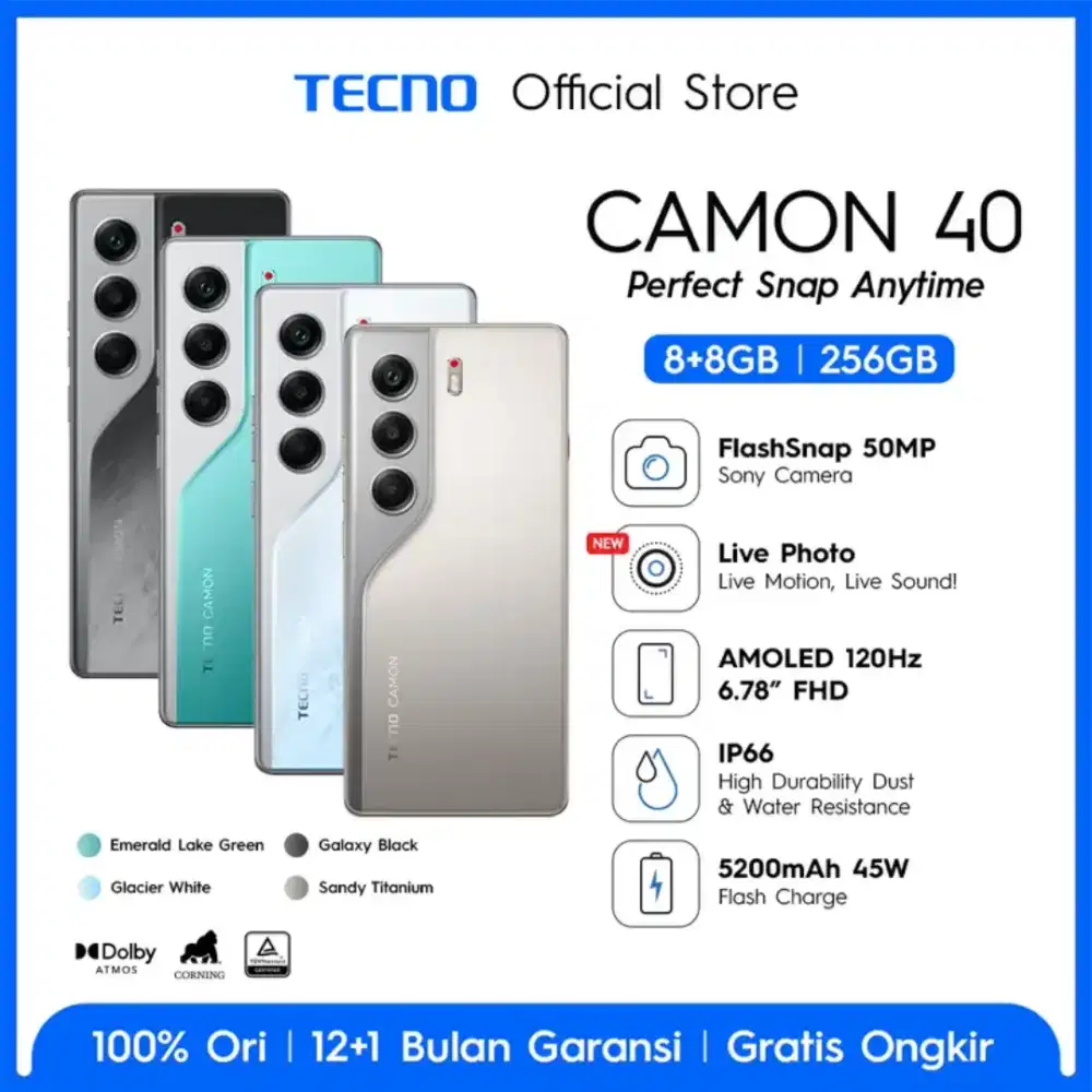 jual HP tecno Camon 40