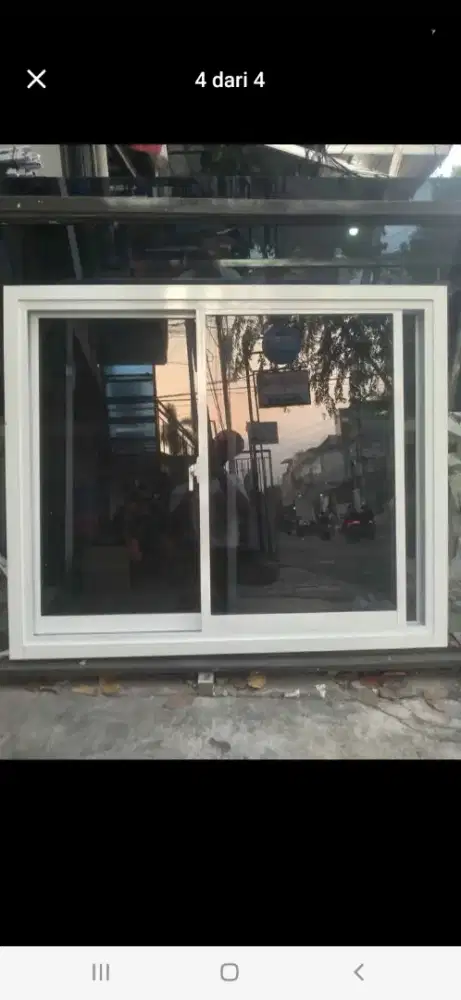 Jendela sliding alumunium T100cm L200cm hrg terpasang 2,3 jt / unit