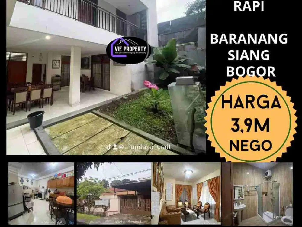 Dijual cepat rapi rumah dan kos putri strategis di Baranang siang pusat kota Bogor