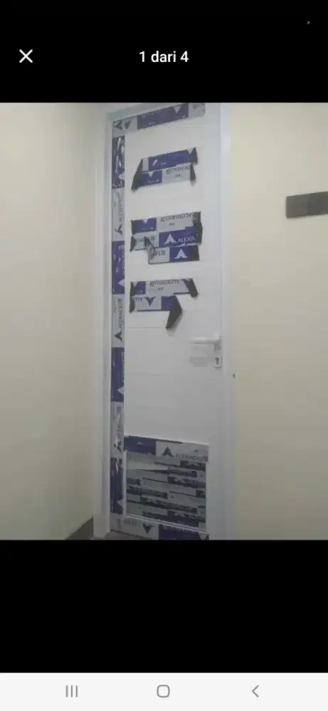 Pintu aluminium swing spandrel dobel T210cm L80cm hrg terpasang 2,8 jt