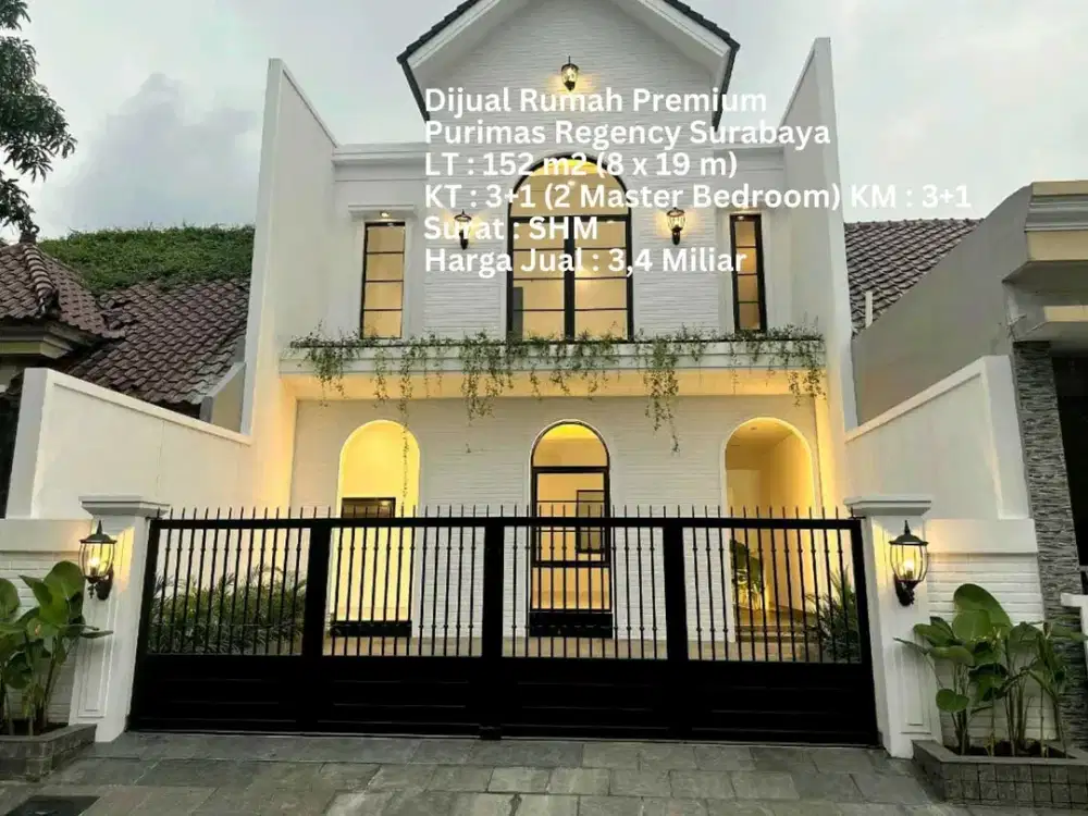 Dijual Rumah Baru 152 m2 Purimas Regency Colonial Modern