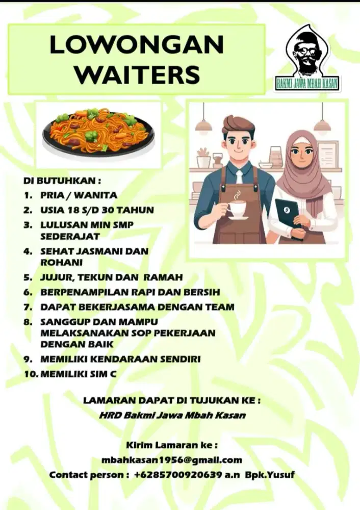 Lowongan kerja waiters