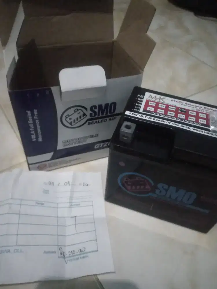 Aku motor SMO baru beli nggk dipakai garansi 2 bulan
