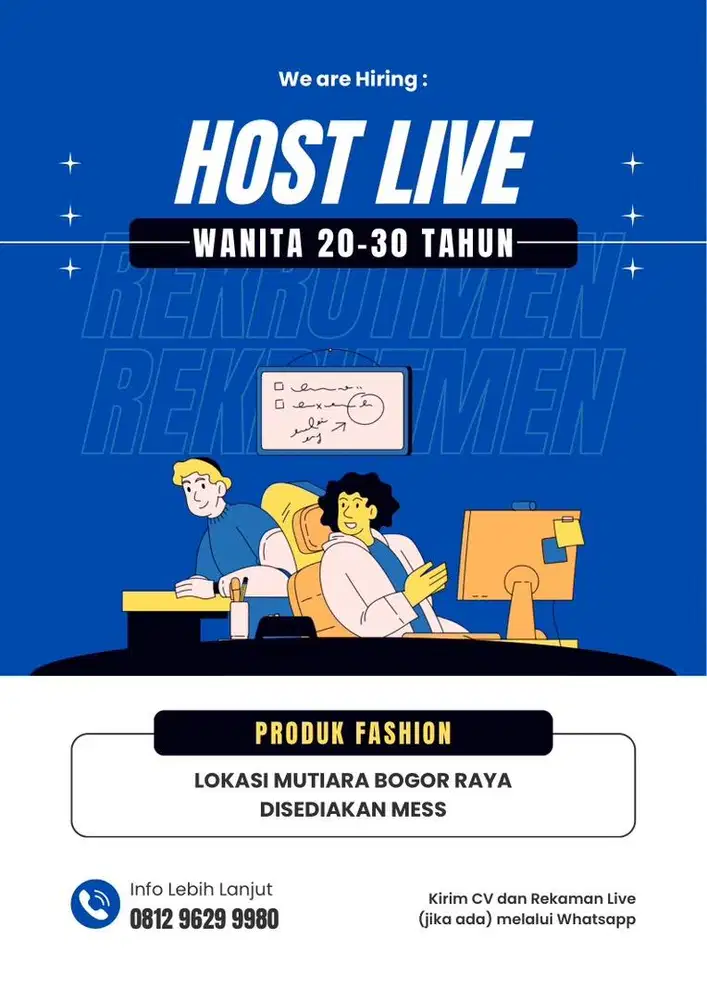 Dicari Host Live Fashion