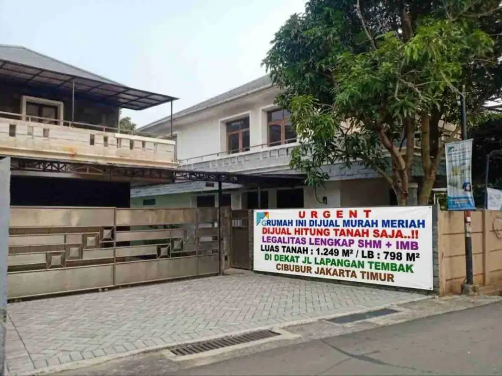 Rumah Luas di Jual Murah Harga Tanah Saja  Di Kelapa Dua Wetan Ciracas Cibubur Dekat Gerbang Tol Cibubur Dan Stasiun LRT