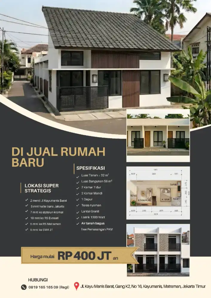 DIJUAL RUMAH BARU, LOKASI SUPER STRATEGIS