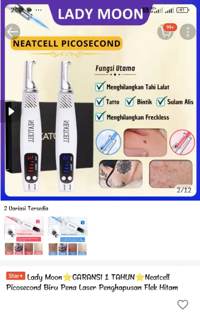 Alat hapus tato permanrn