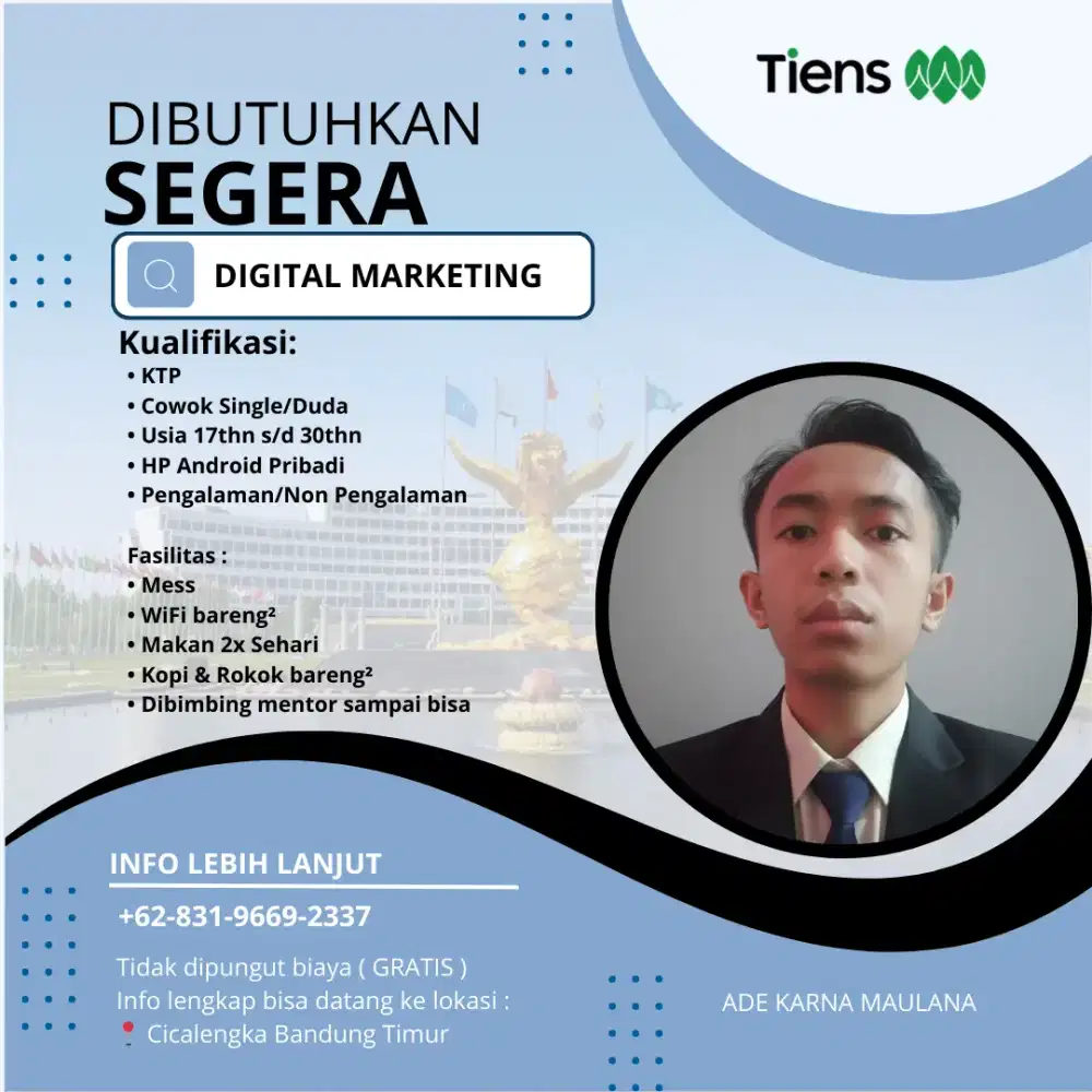 DIBUTUHKAN SEGERA untuk 2-3 orang yang mampu diajak kerjasama