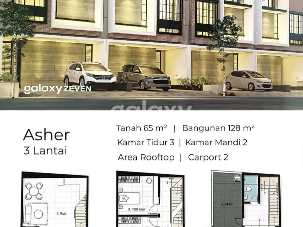 JUAL RUMAH BARU SCANDINAVIAN 3 LANTAI + ROOFTOP PANTAI MENTARI