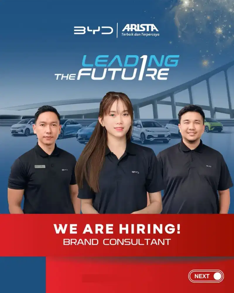 Dibutuhkan Brand Consultant Arista BYD Kalimalang