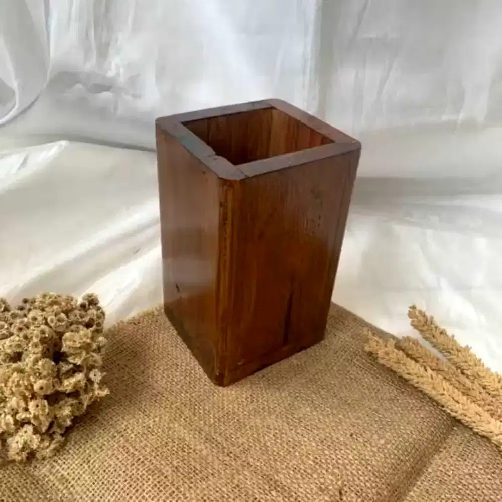 *HARGA PAS* Tempat Sendok/Pensil Kayu Jati Solid