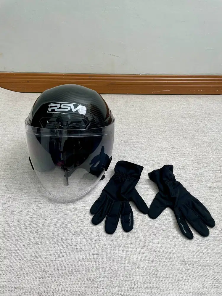 DIJUAL RSV WINDTAIL CARBON ORIGINAL | HELM HALF FACE WINDTAIL KARBON