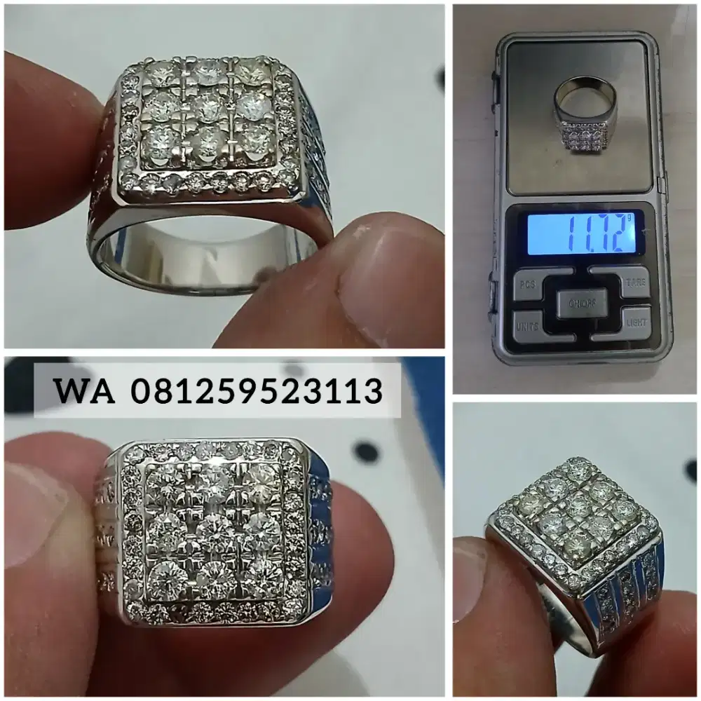 Cincin Emas Berlian Asli Gold Diamond Men Ring