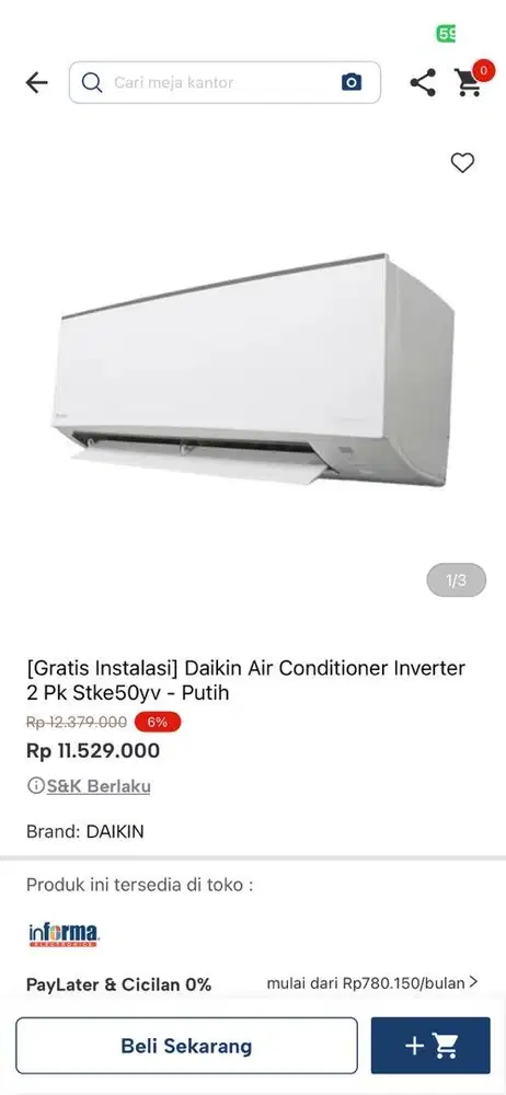 ac daikin inverter 50yv