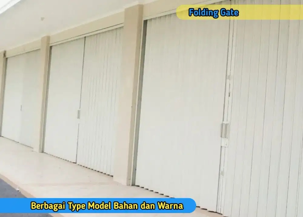Pasang Gerbang Pintu Toko Warung Minimarket Gudang Folding Gate