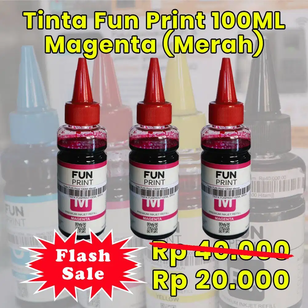 Flash Sale - Tinta Fun Print 100ML Merah