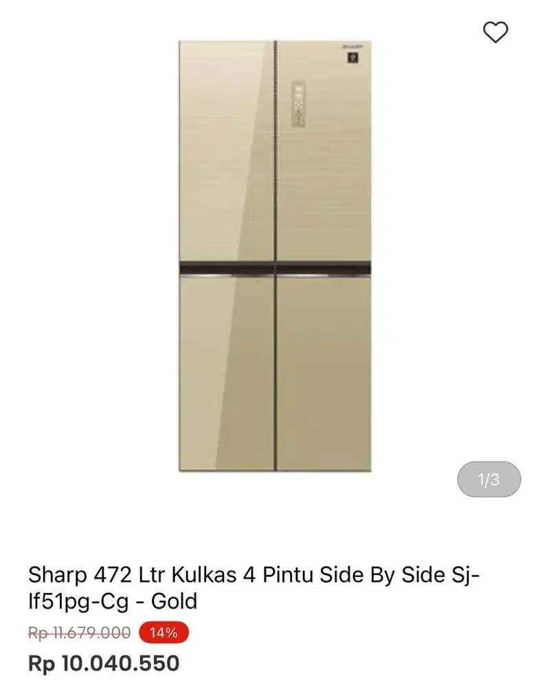 KULKAS SHARP SBS multidoor 472liter