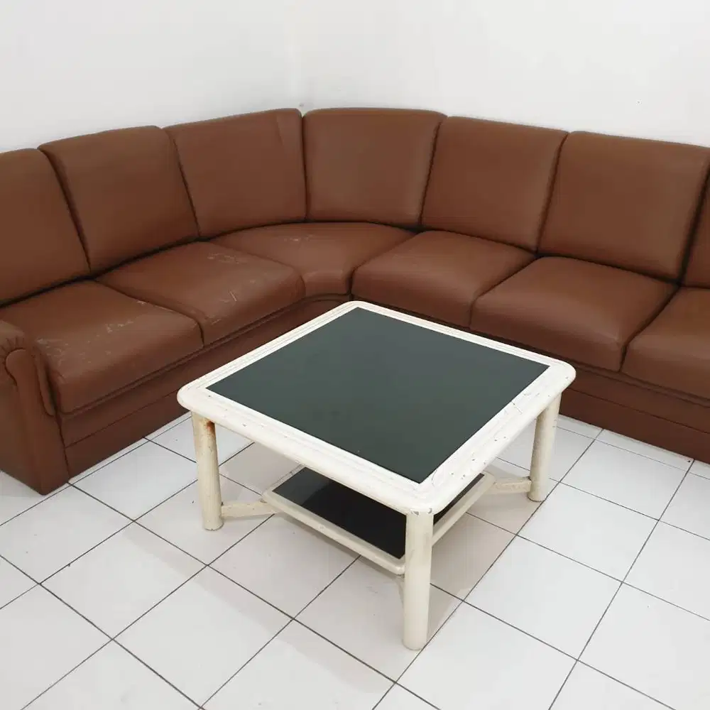 Jual Sofa Set Bekas (Sofa L + Meja Tamu + Meja Sudut)