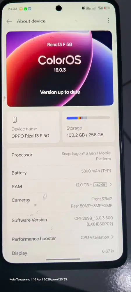 Dijual HP Reno 13f 5g