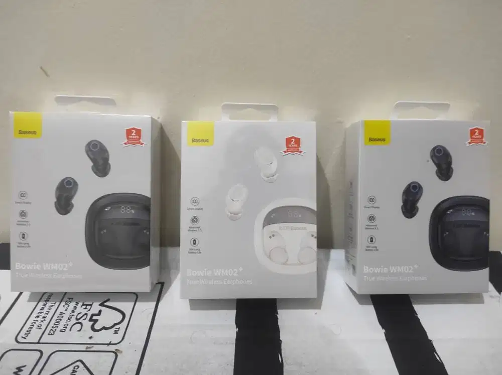 Jual Baseus Bowie WM02 Plus TWS Wireless Earbuds Warna Hitam & Putih