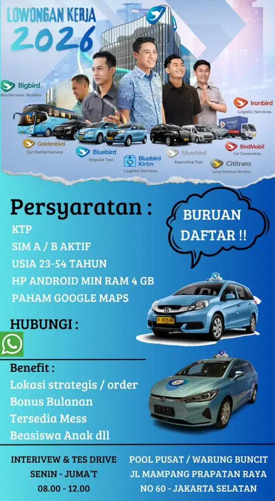 Driver taksi blue bird