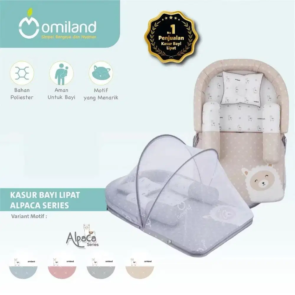 Kasur bayi omiland dengan kelambu