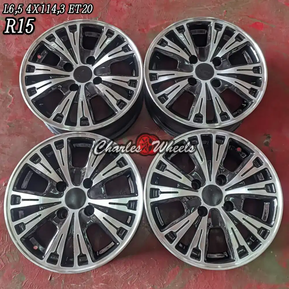 VELG RACING R15 HITAM POLISH