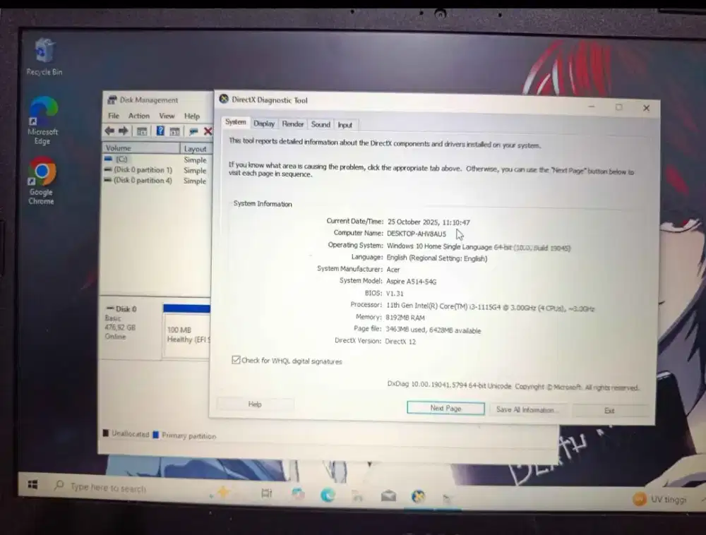 Laptop Acer Aspire A514-54G Core i3-1115G4