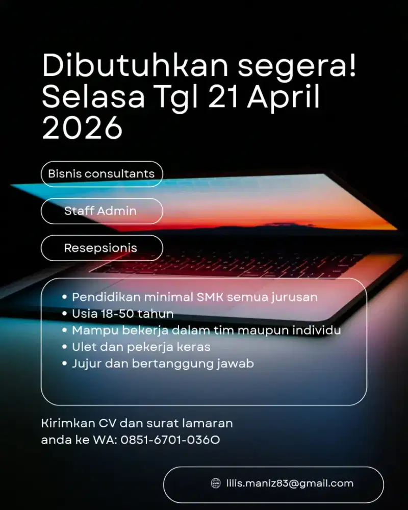 Dibuka Karyawan Baru untuk cabang baru