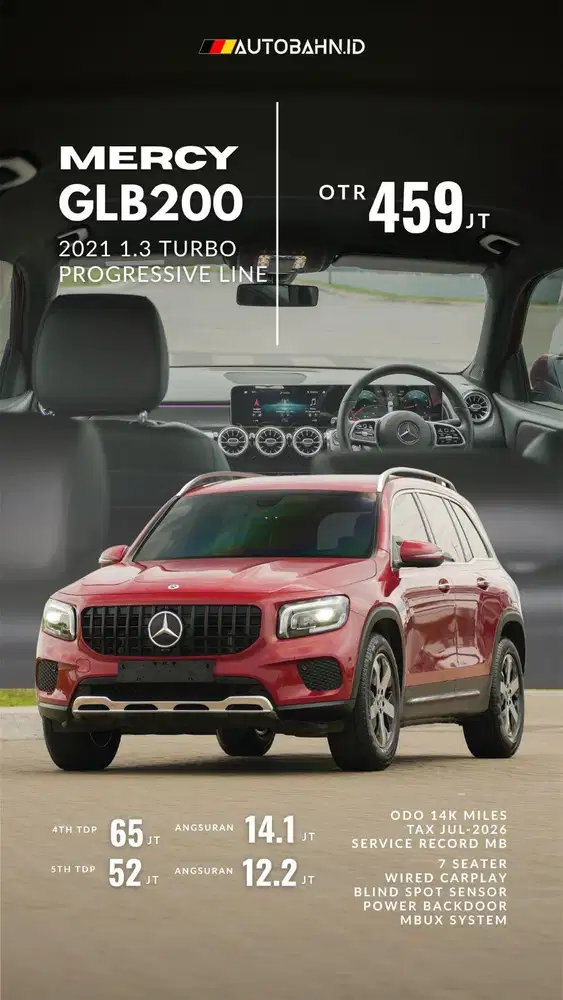 #Gagah Abadi! Mercedes Benz GLB200 1.3 Progressive Line 2021 gla200 x5
