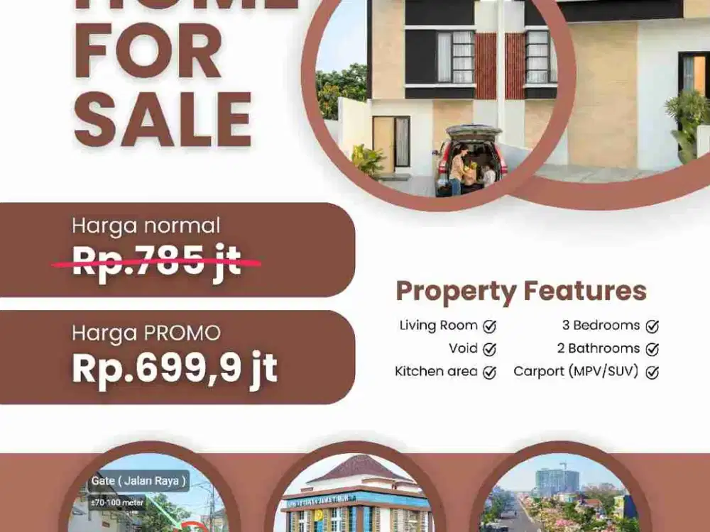 Dijual Rumah Baru di Medokan Sawah Timur II Rungkut Surabaya