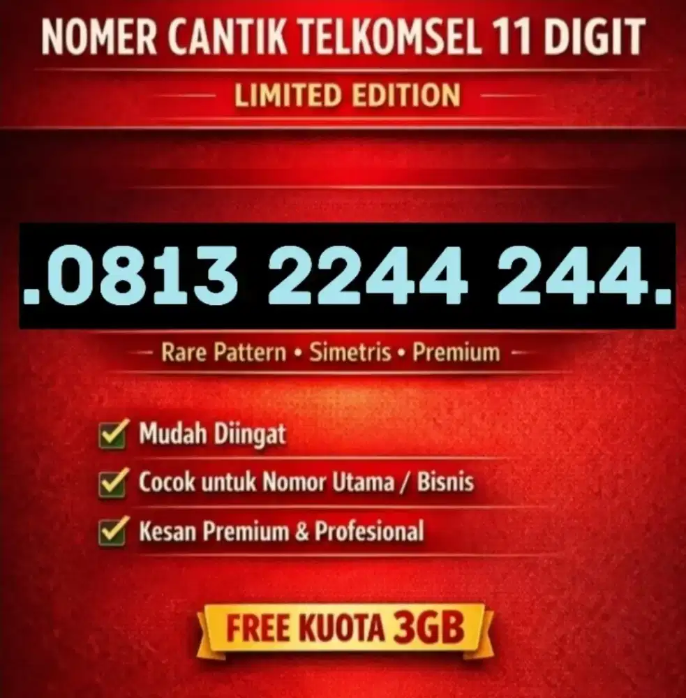 Nomor cantik Telkomsel rapi