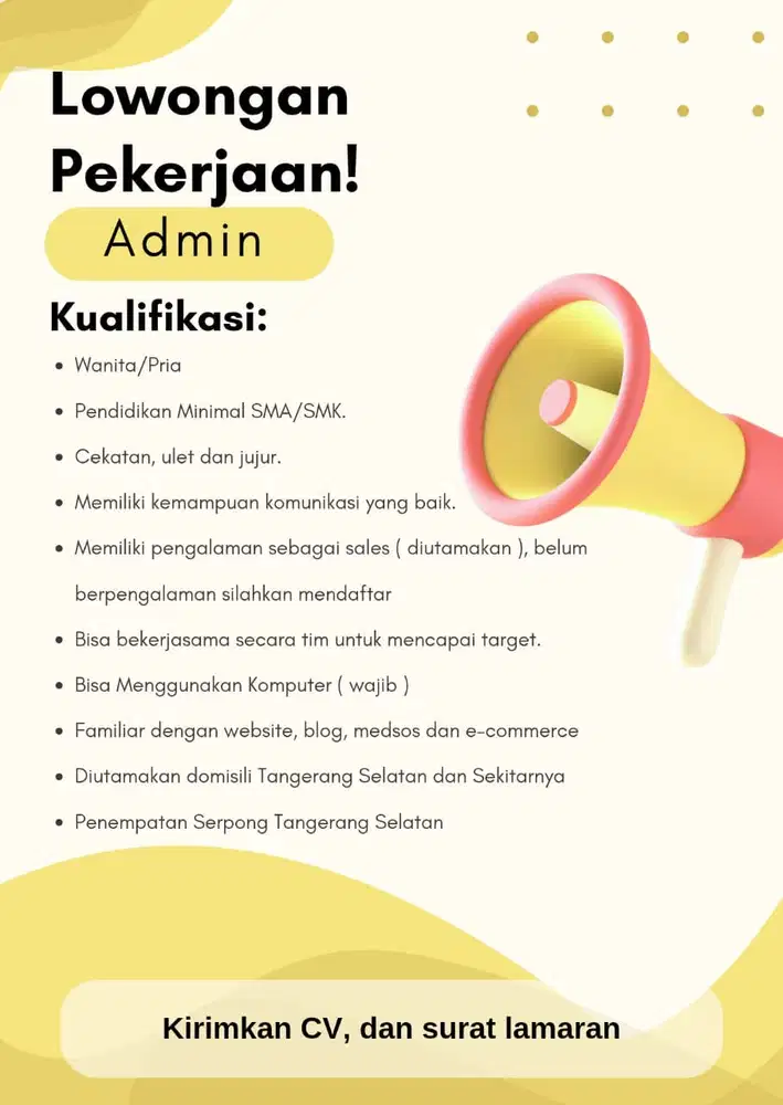 LOWONGAN KERJA ADMIN