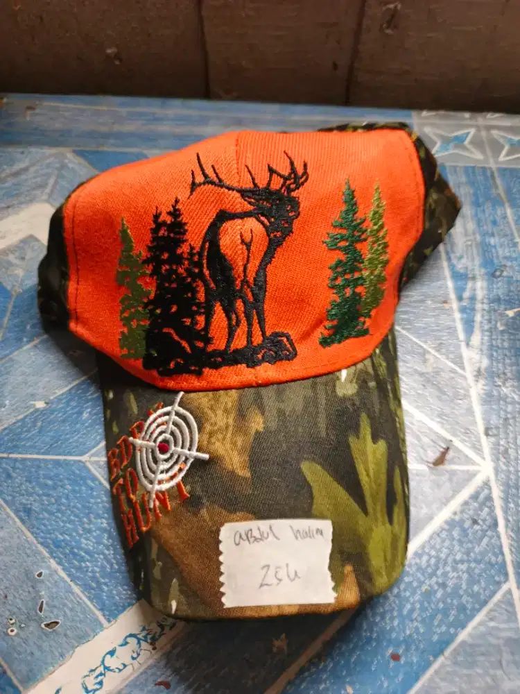 Topi camo outdoor bordir