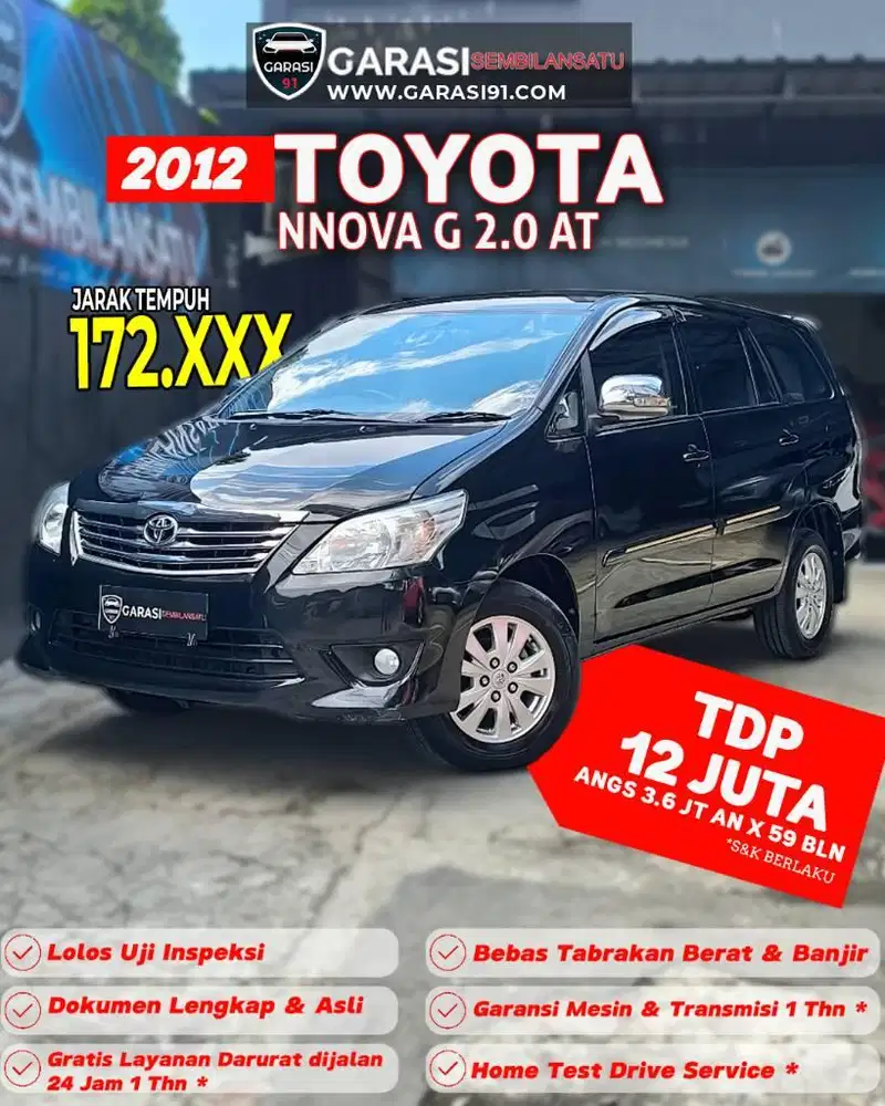 ‼️ TDP 10 juta Toyota Innova G 2.0 AT Tahun 2012