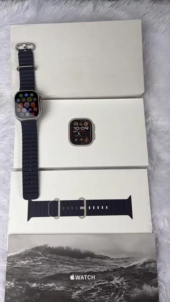 Apple Watch Ultra 2, Navy Ocean Band, BH 100%, Garansi sd Okt 2026