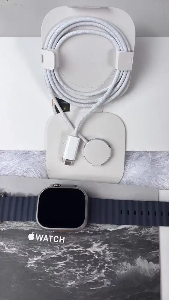 Apple Watch Ultra 2, Navy Ocean Band, BH 100%, Garansi sd Okt 2026