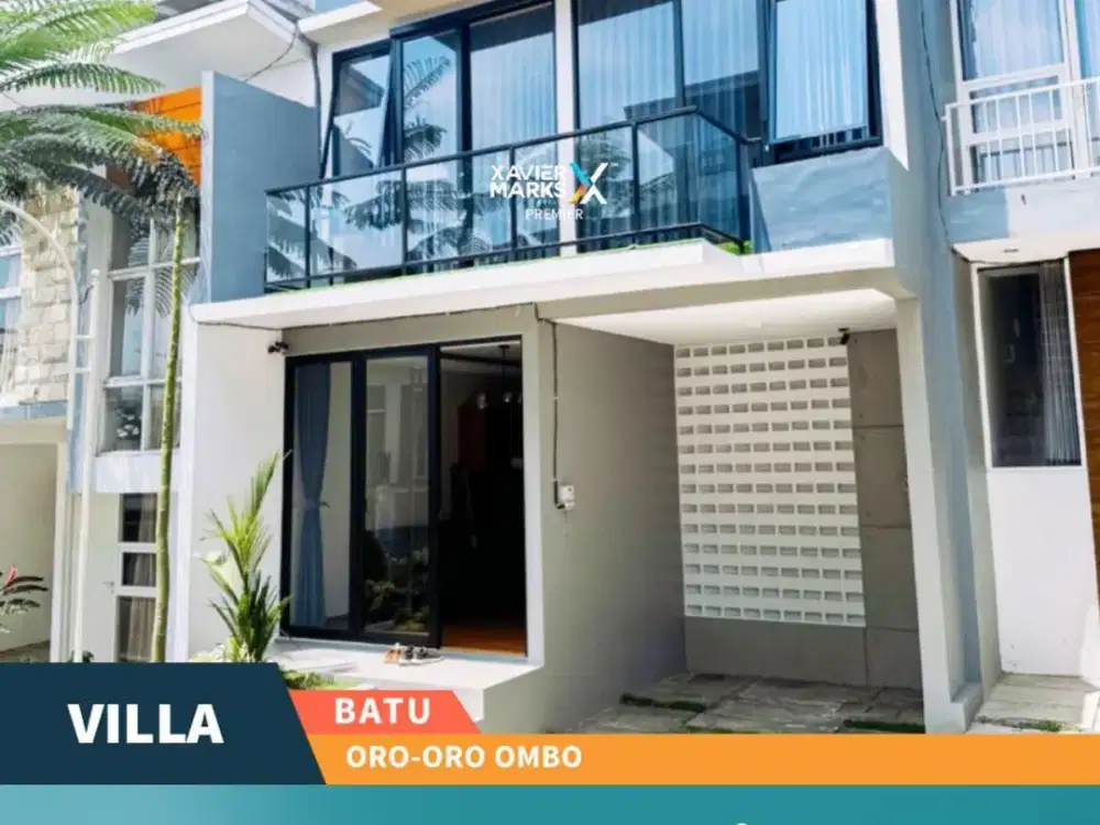 Dijual Villa Cantik 3Lt Full Furnish Dg Private Pool Siap Huni Keamanan 24 Jam Dg One Gate System View Pegunungan Selangkah Wisata BNS di Oro-oro Ombo