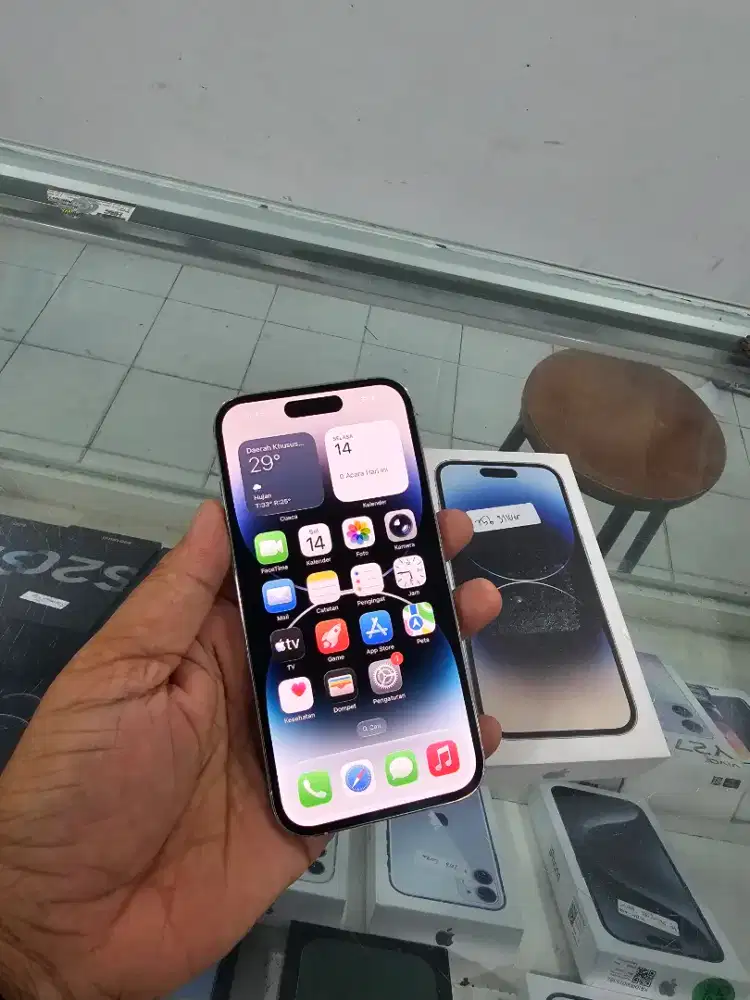 Iphone 14 pro 256 silver inter All operator bh 100 mlus lengkap