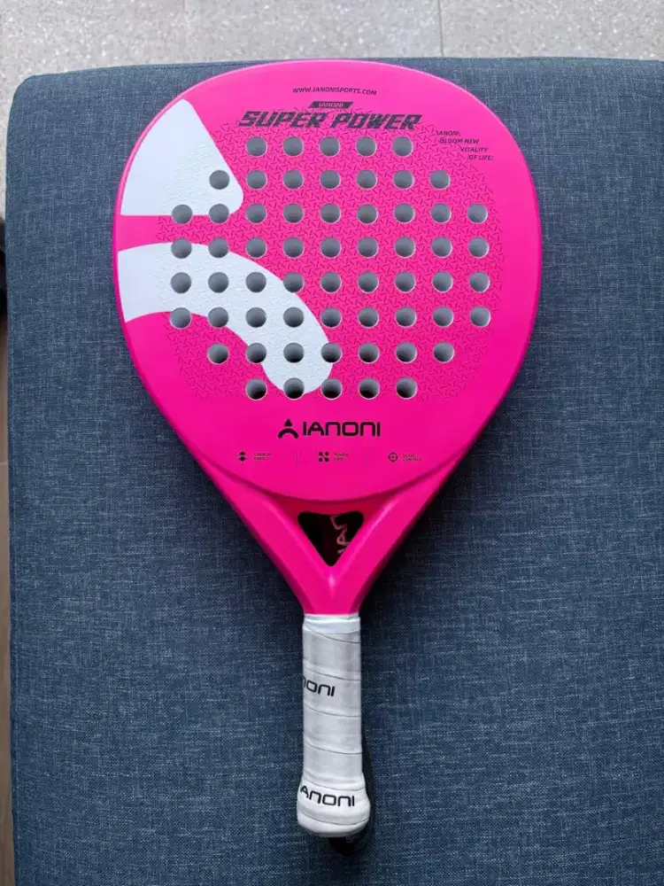 Raket Padel Carbon Ianoni Super Power Pink Bonus Tas Premium 2 Raket