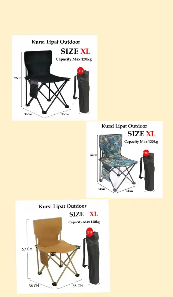 Kursi taman outdoor bisa dililat PRAKTIS