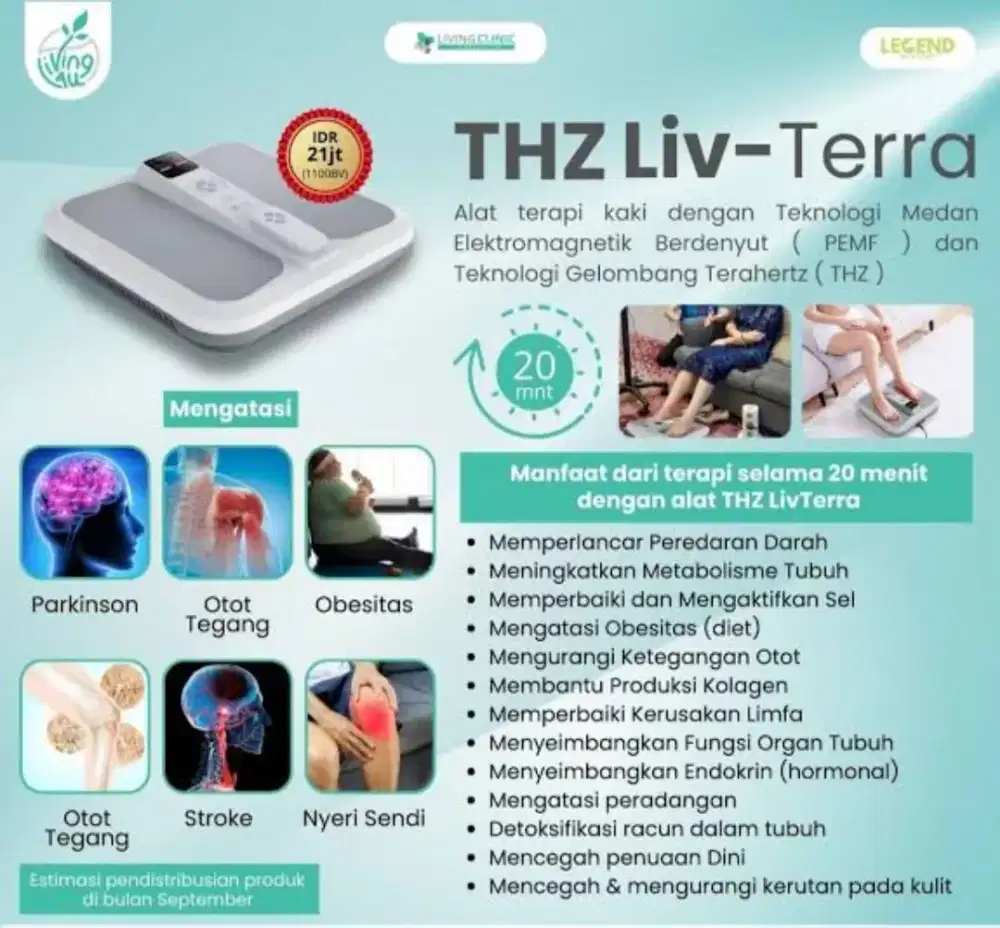 Terapi Living4u Terahertz Detox 20mnt terapi sama dengan 2jam olahraga