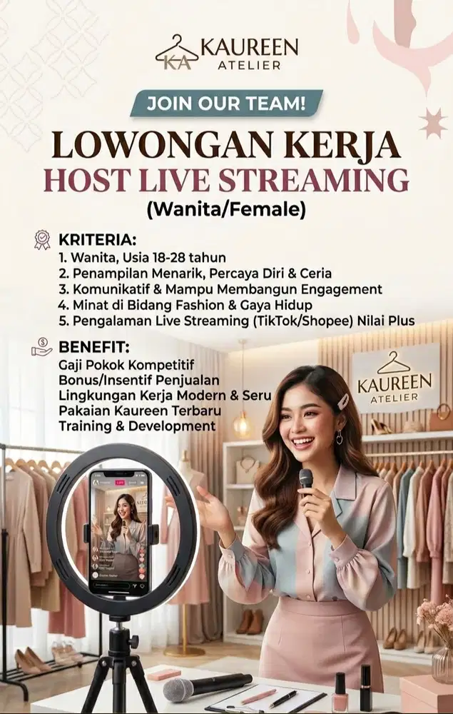 Dibutuhkan HOST LIVE